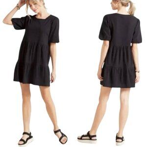 Women's XS Sanctuary Sunday Stroll Black Bubble Sleeve Babydoll Dress